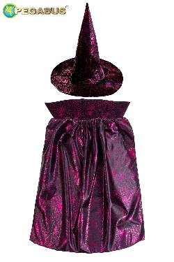 CAPPELLO+MANTELLO STREGA FUXIA